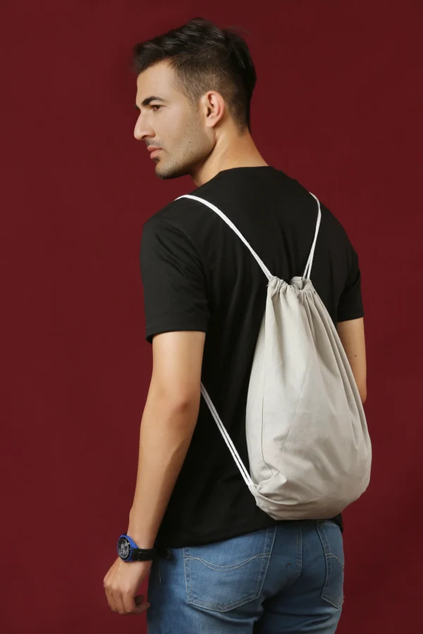 Promotional Cotton Sports Drawstring Backpack - Image 4